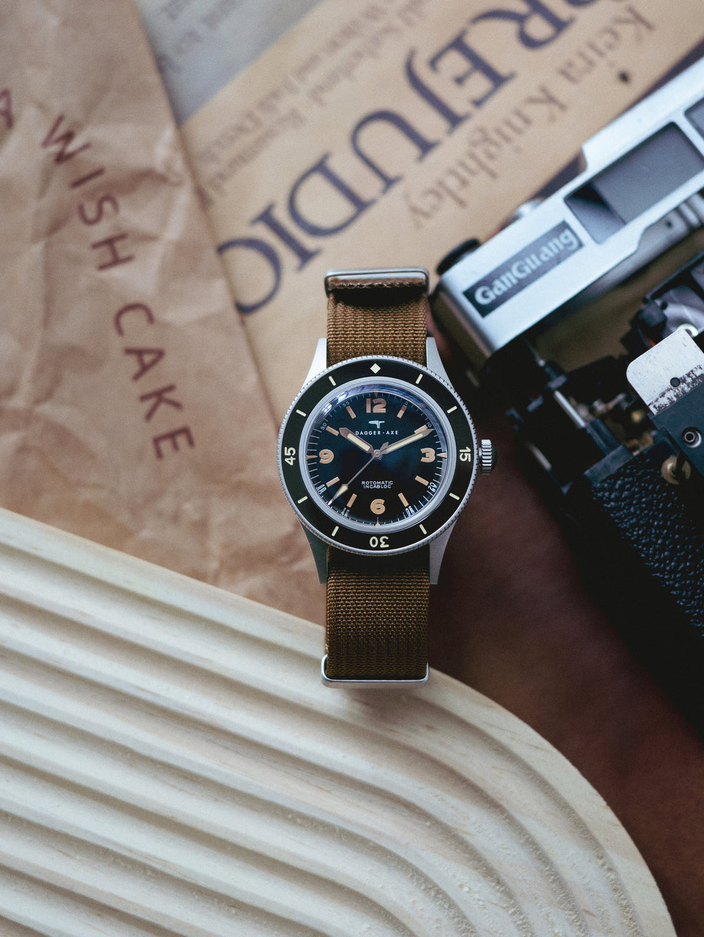 DAGGER-AXE Watch Vintage Fathom Series DG-O03 Diving Watch Men's Watch Mechanical Watch Gift
