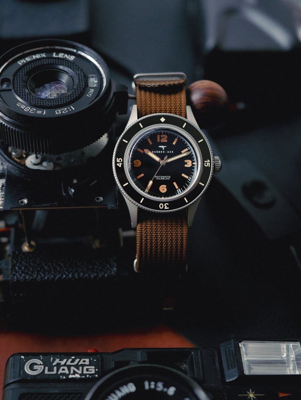 DAGGER-AXE Watch Vintage Fathom Series DG-O03 Diving Watch Men's Watch Mechanical Watch Gift