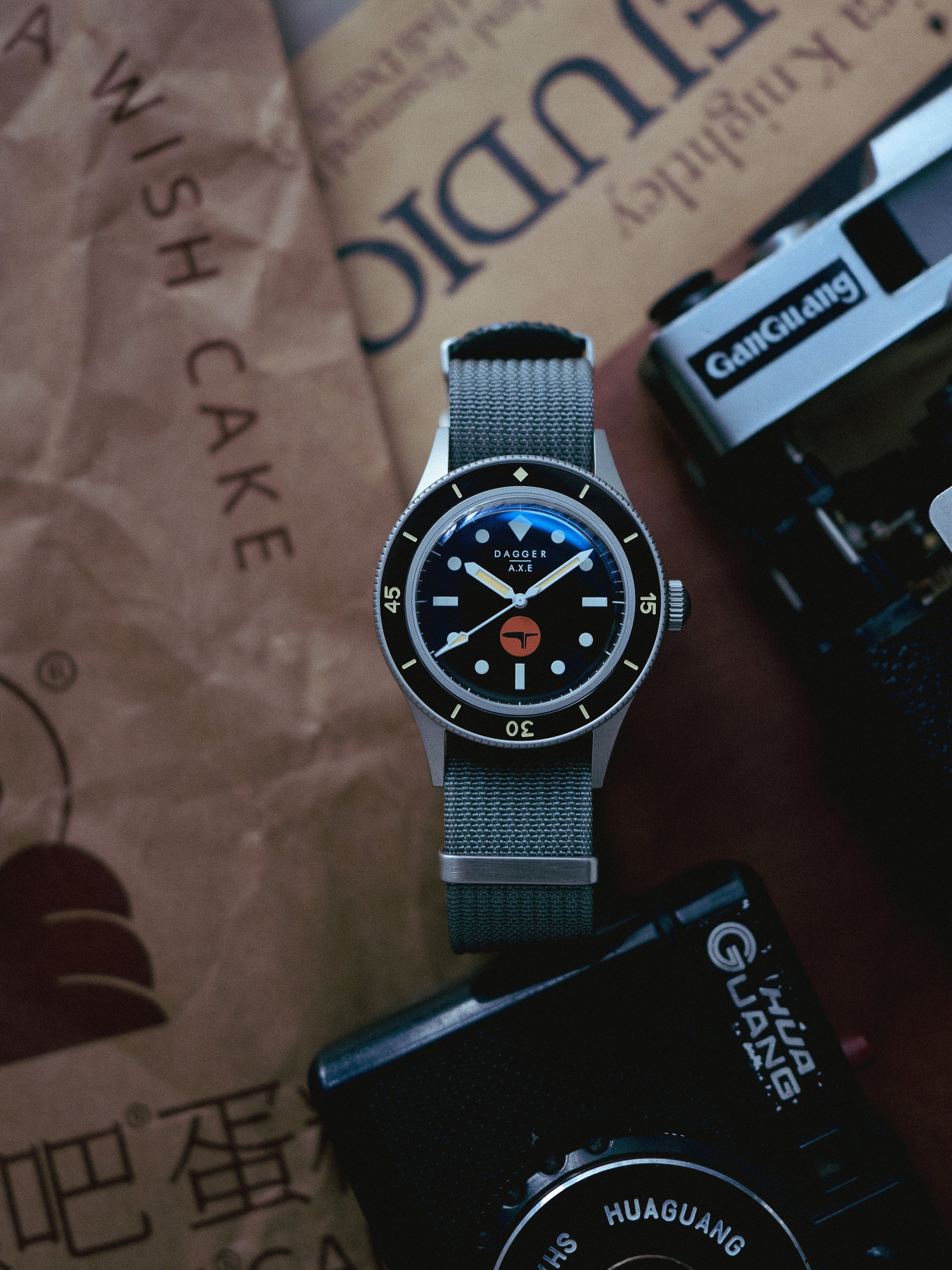 DAGGER-AXE Watch Classic Retro Small Sun Mechanical Diving Watch Ceramic Ring Men's Watch