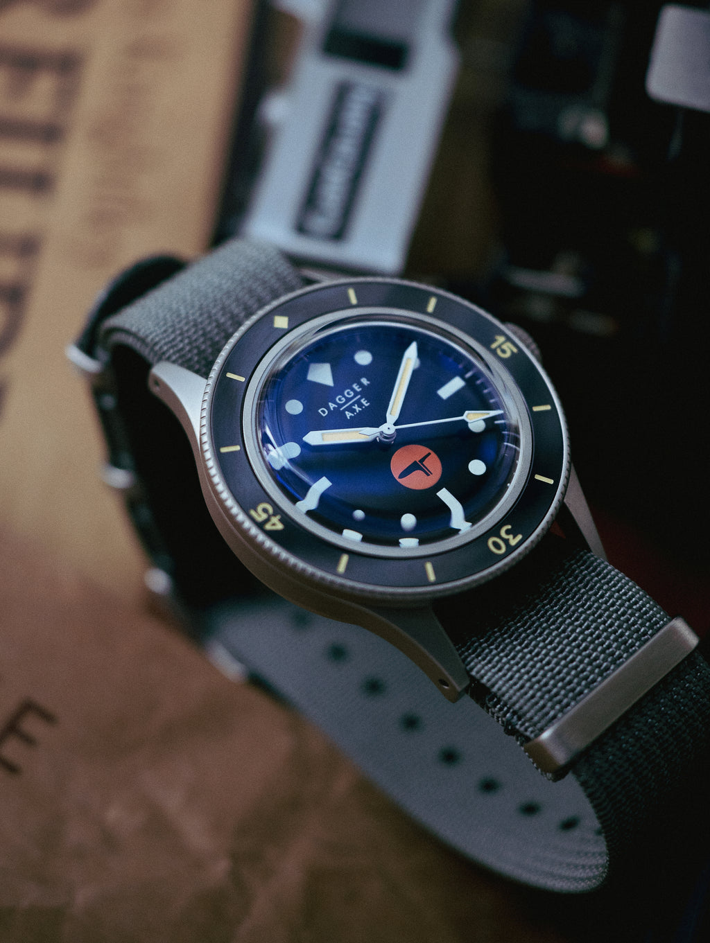 DAGGER-AXE Watch Classic Retro Small Sun Mechanical Diving Watch Ceramic Ring Men's Watch