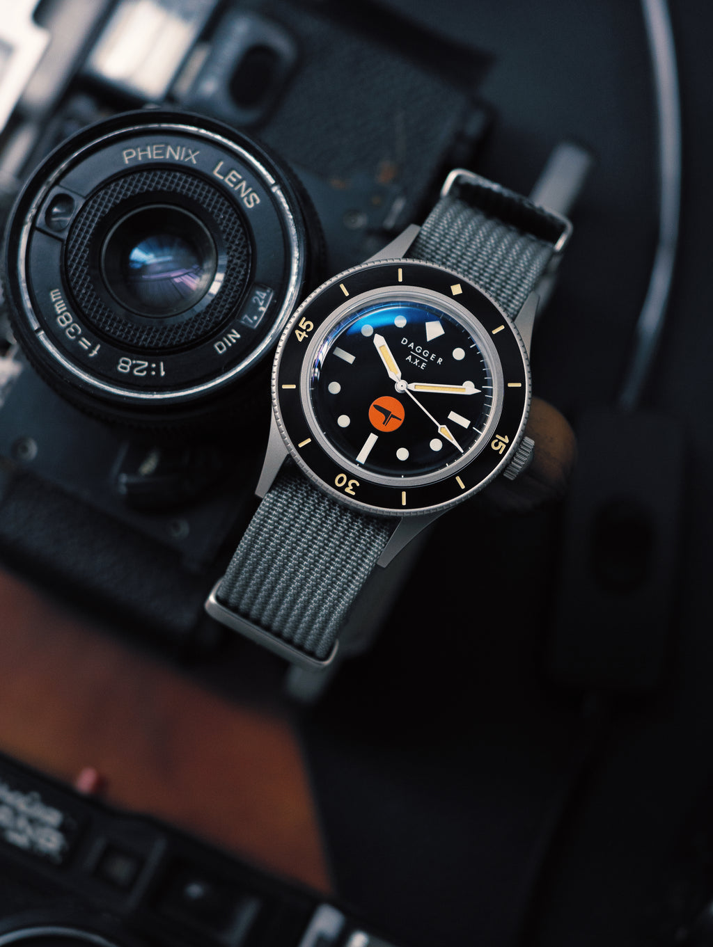 DAGGER-AXE Watch Classic Retro Small Sun Mechanical Diving Watch Ceramic Ring Men's Watch