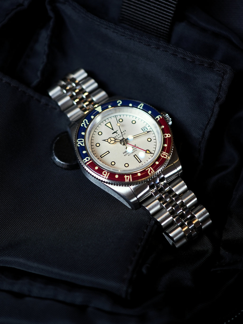 Dagger-axe Watch Men's Automatic Mechanical Watch GMT Dual Time Zone Vintage Diving Watch