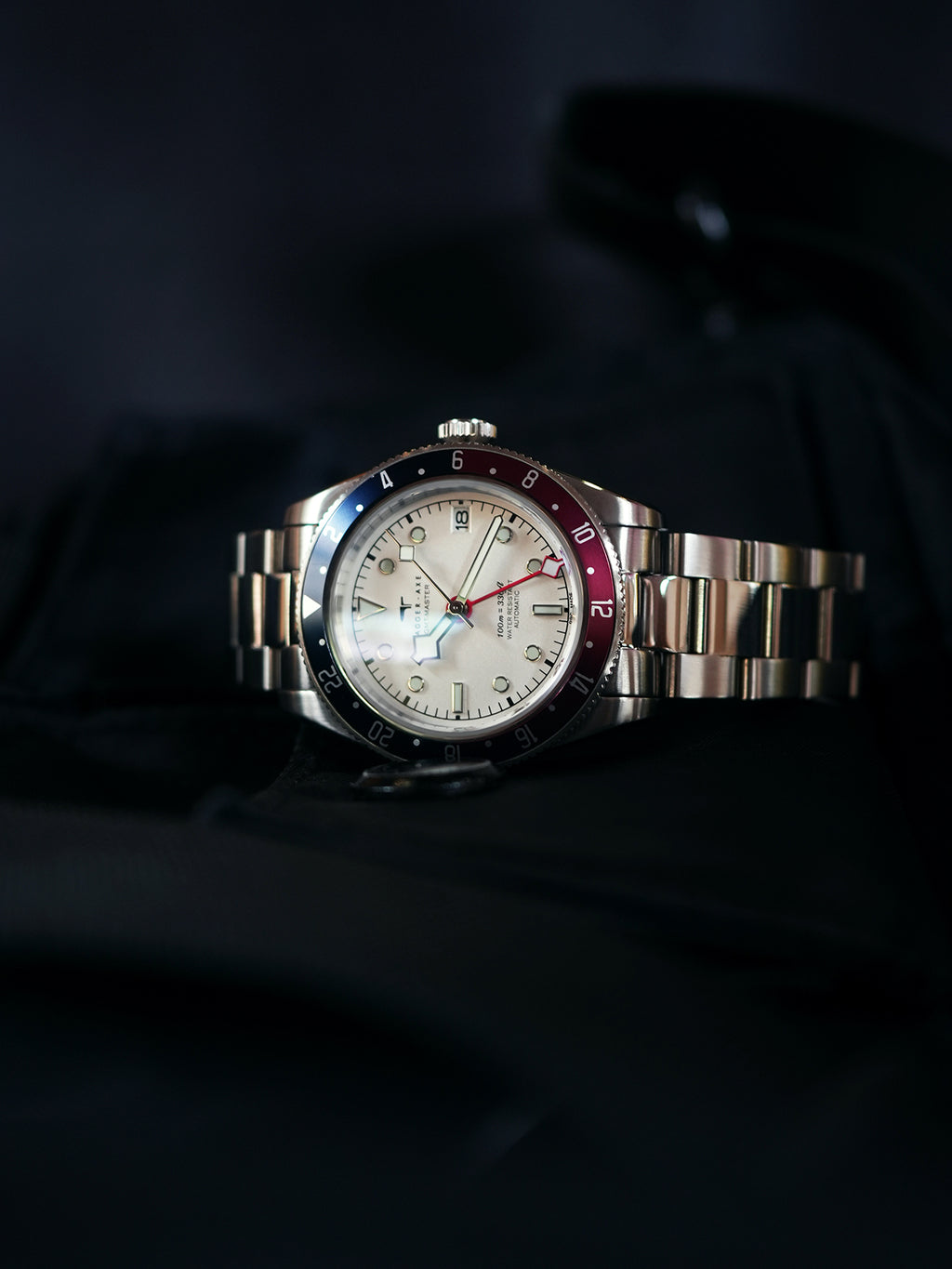 Dagger-axe Watch Four-pin Dual Time Zone Mechanical Watch Classic White Cola Ring Vintage Diving Watch