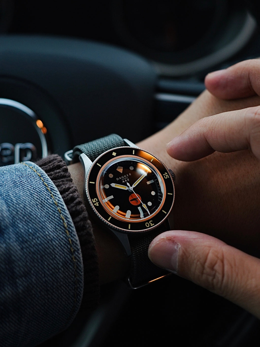 DAGGER-AXE Watch Classic Retro Small Sun Mechanical Diving Watch Ceramic Ring Men's Watch