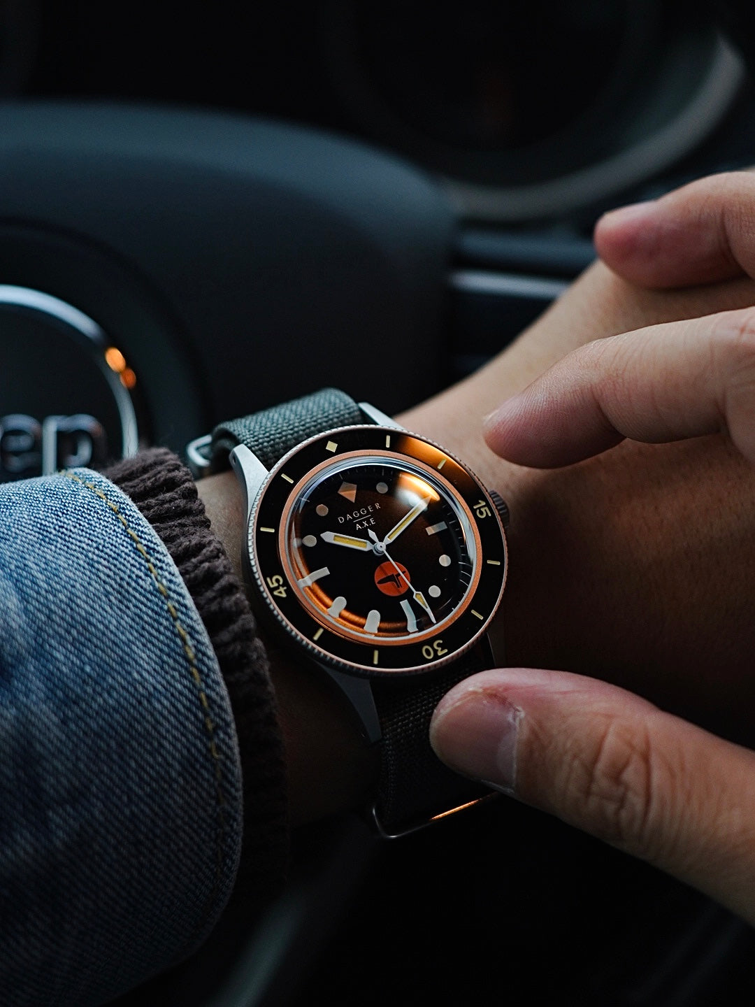 DAGGER-AXE Watch Classic Retro Small Sun Mechanical Diving Watch Ceramic Ring Men's Watch