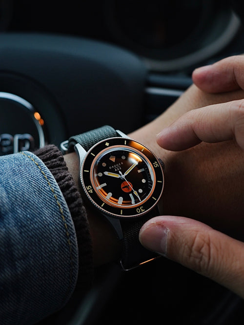DAGGER-AXE Watch Classic Retro Small Sun Mechanical Diving Watch Ceramic Ring Men's Watch