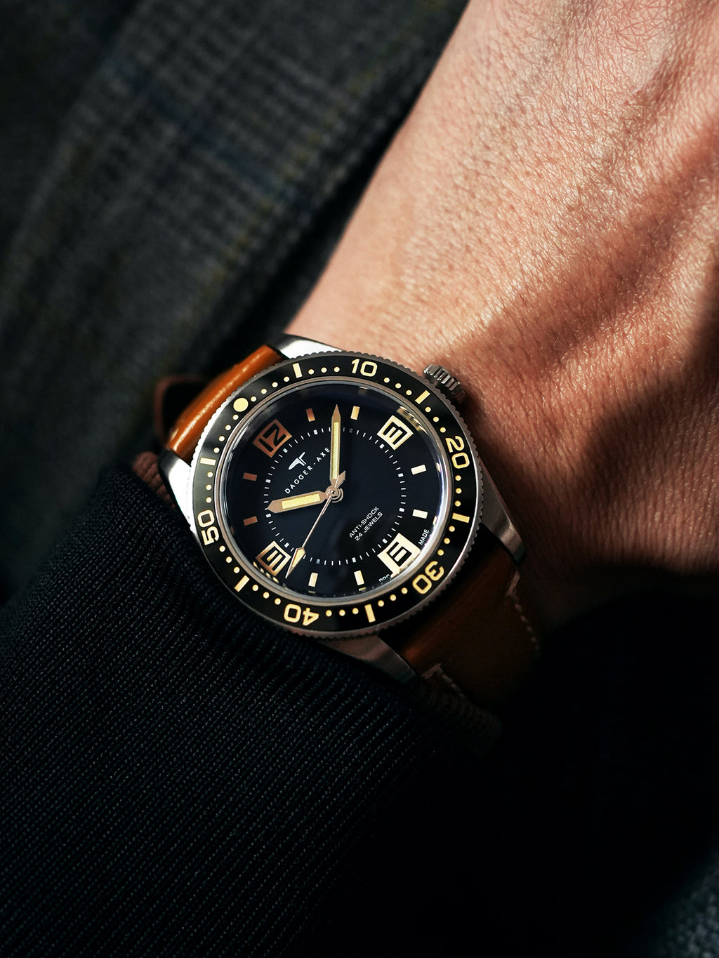 Dagger-axe Watch Hand Automatic Mechanical Watch Vintage American Street Diving Watch
