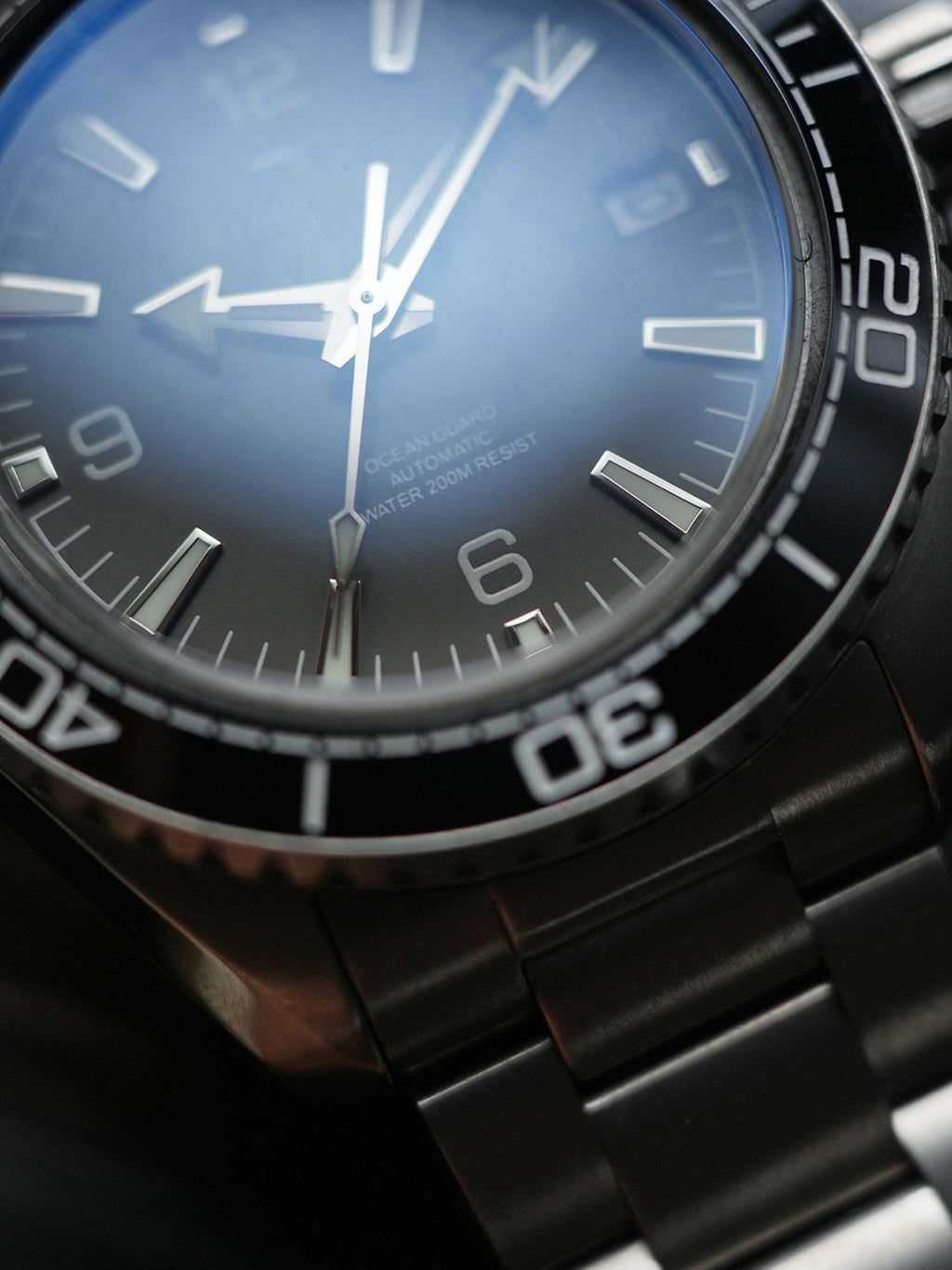 Dagger-axe Men's Diving Watch Titanium Seahorse Grey Disc Sapphire Mechanical Vintage Watch