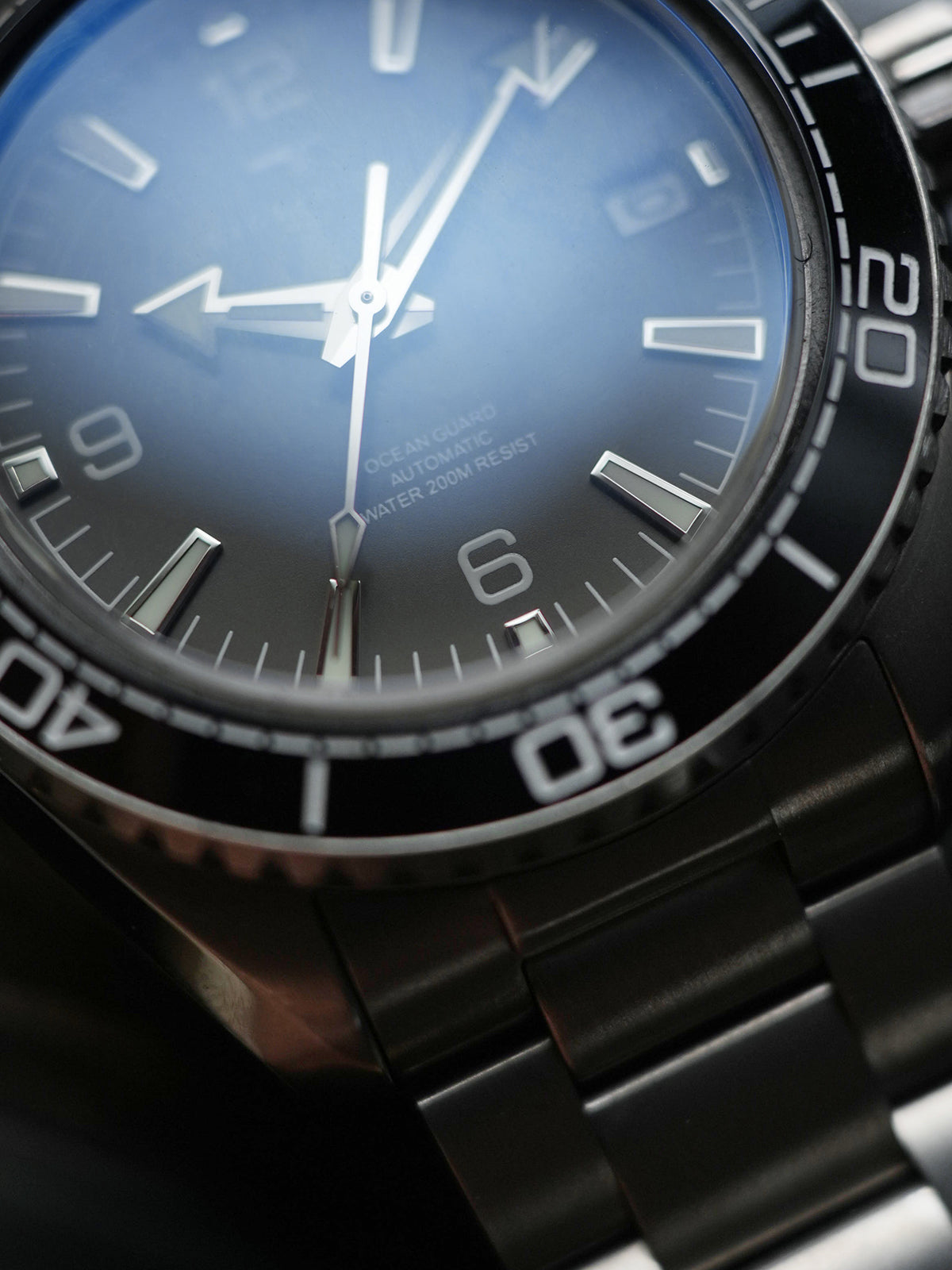 Dagger-axe Men's Diving Watch Titanium Seahorse Grey Disc Sapphire Mechanical Vintage Watch