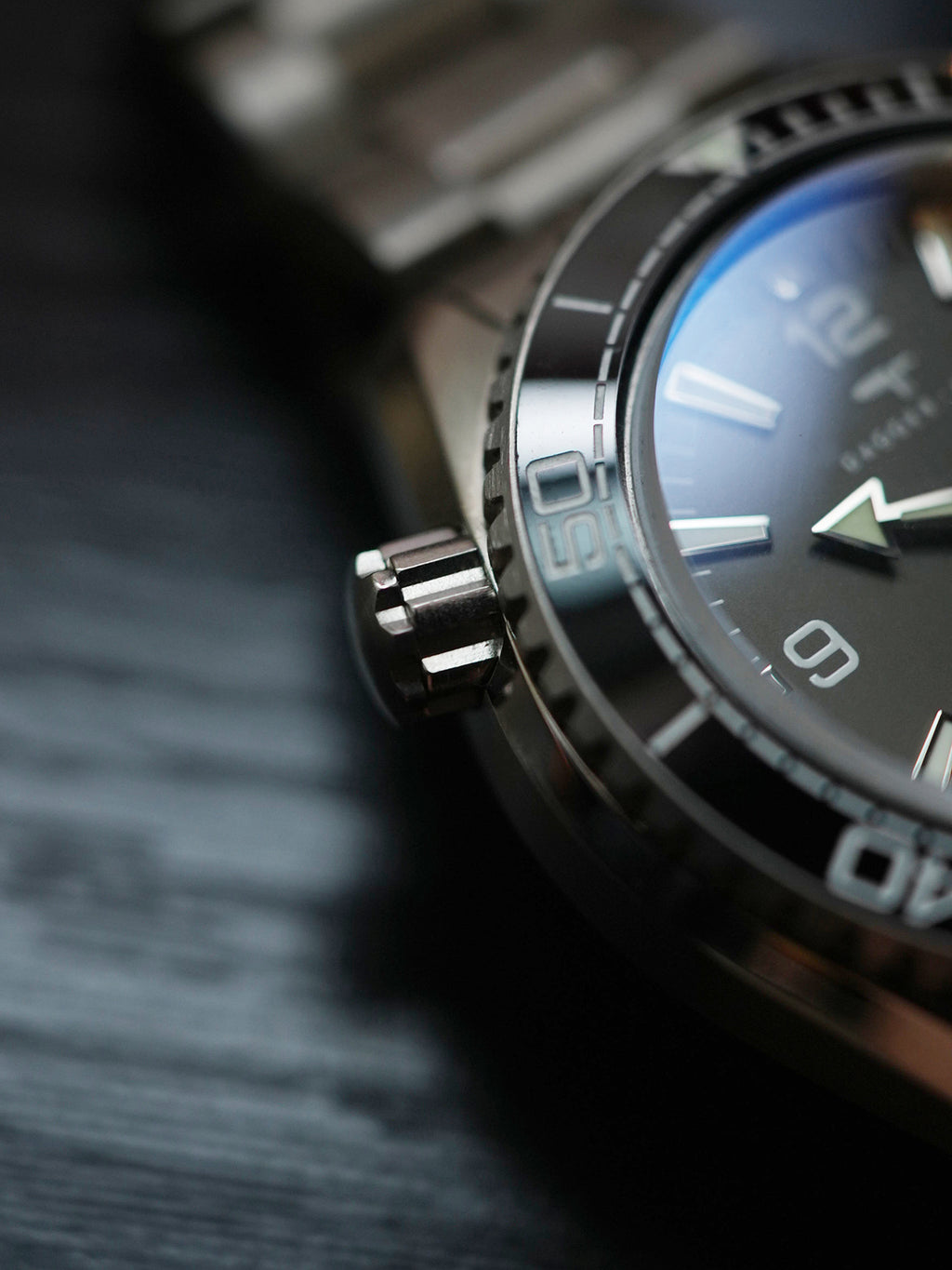 Dagger-axe Men's Diving Watch Titanium Seahorse Grey Disc Sapphire Mechanical Vintage Watch