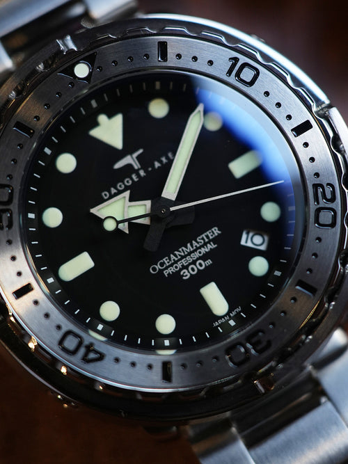 DAGGER-AXE watch classic retro mechanical watch steel chain diving watch vintage can watch