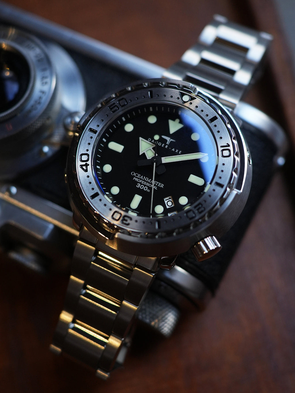 DAGGER-AXE watch classic retro mechanical watch steel chain diving watch vintage can watch