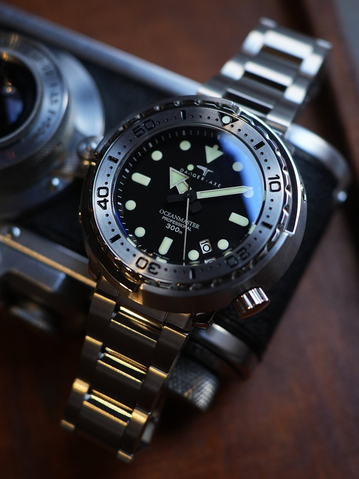 DAGGER-AXE watch classic retro mechanical watch steel chain diving watch vintage can watch