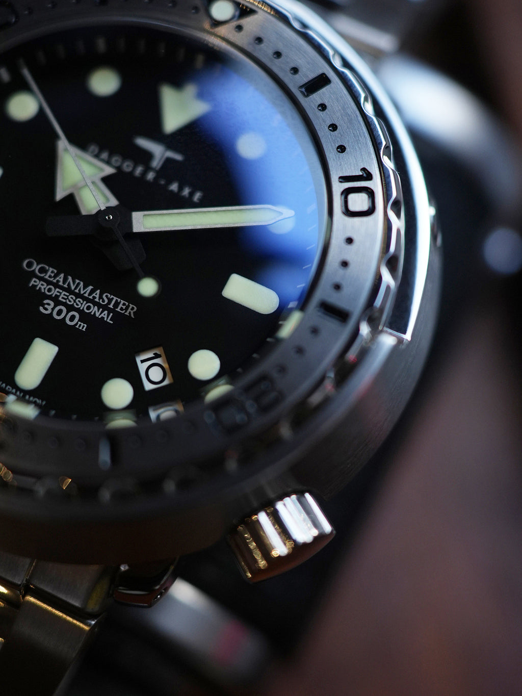 DAGGER-AXE watch classic retro mechanical watch steel chain diving watch vintage can watch