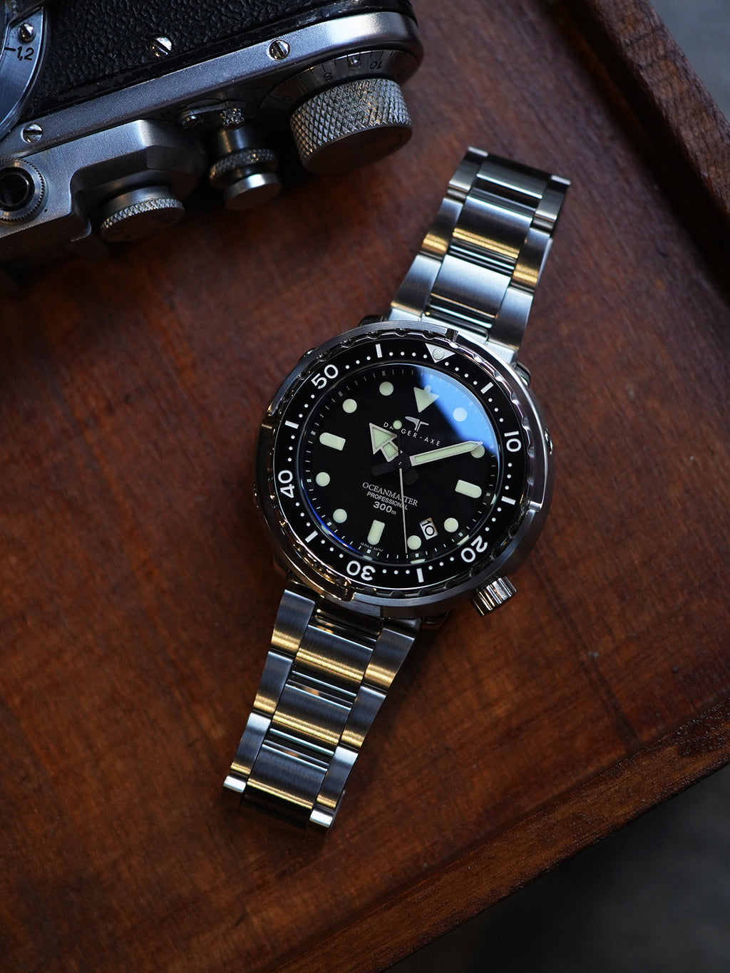 DAGGER-AXE watch men's retro automatic mechanical vintage diving watch luminous mechanical watch