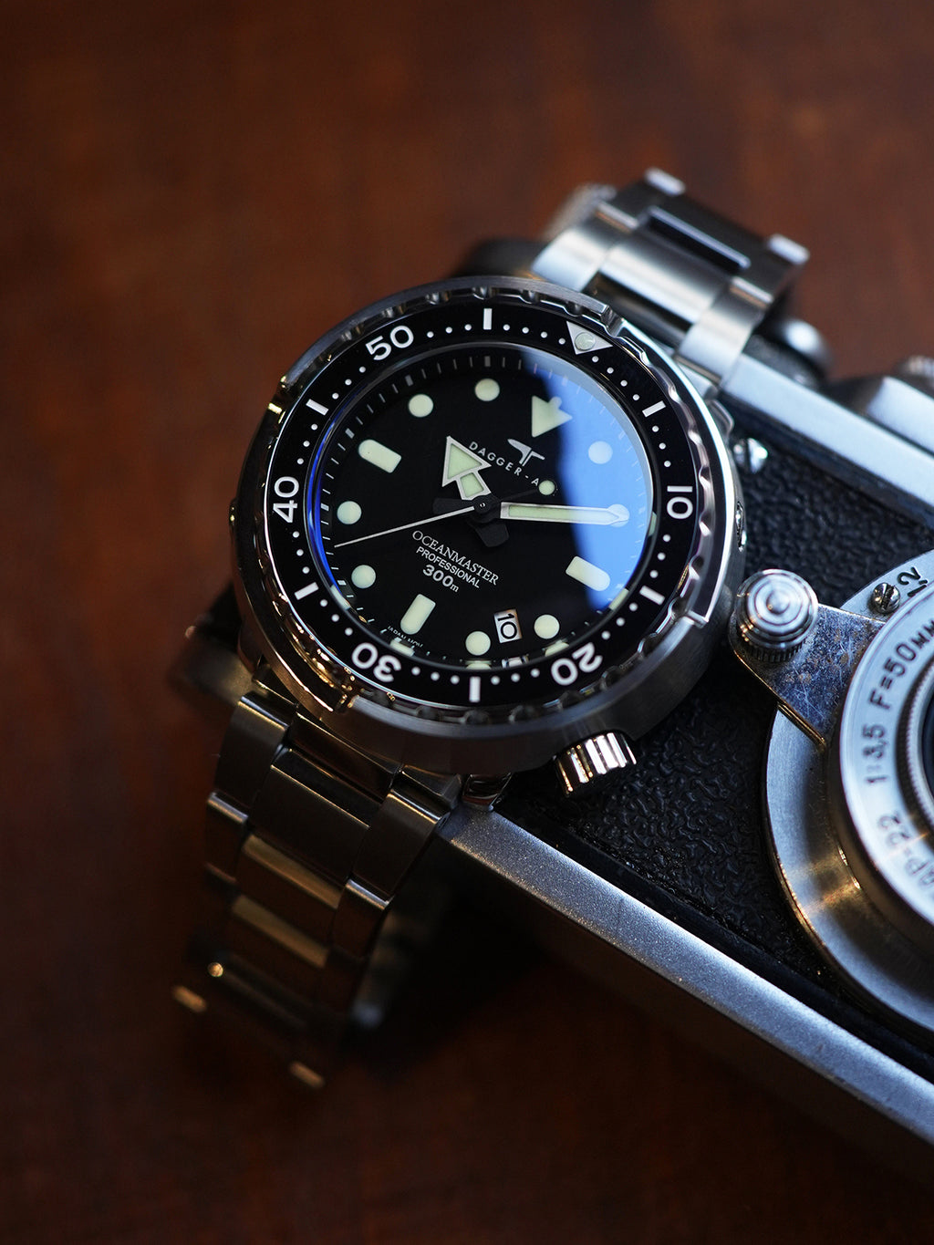 DAGGER-AXE watch men's retro automatic mechanical vintage diving watch luminous mechanical watch