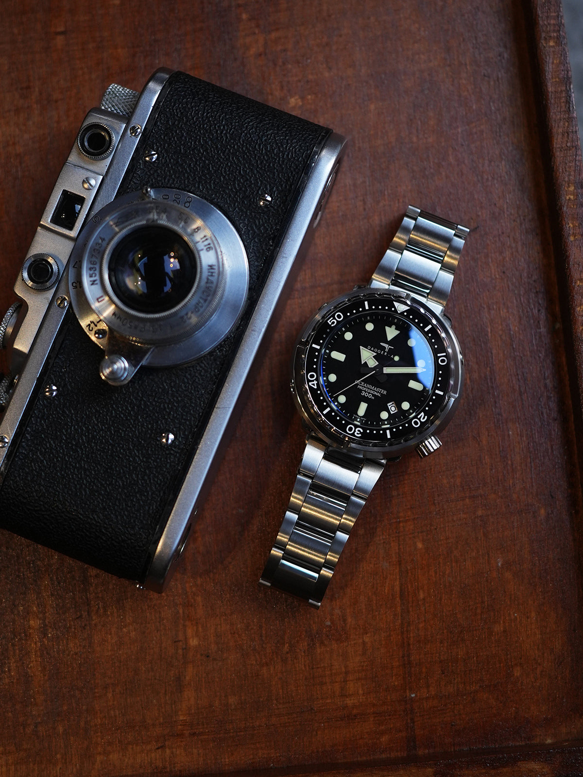 DAGGER-AXE watch men's retro automatic mechanical vintage diving watch luminous mechanical watch