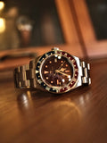 DAGGER-AXE watch old antique watch GMT two time retro mechanical watch Pepsi ring waterproof all luminous men's watch
