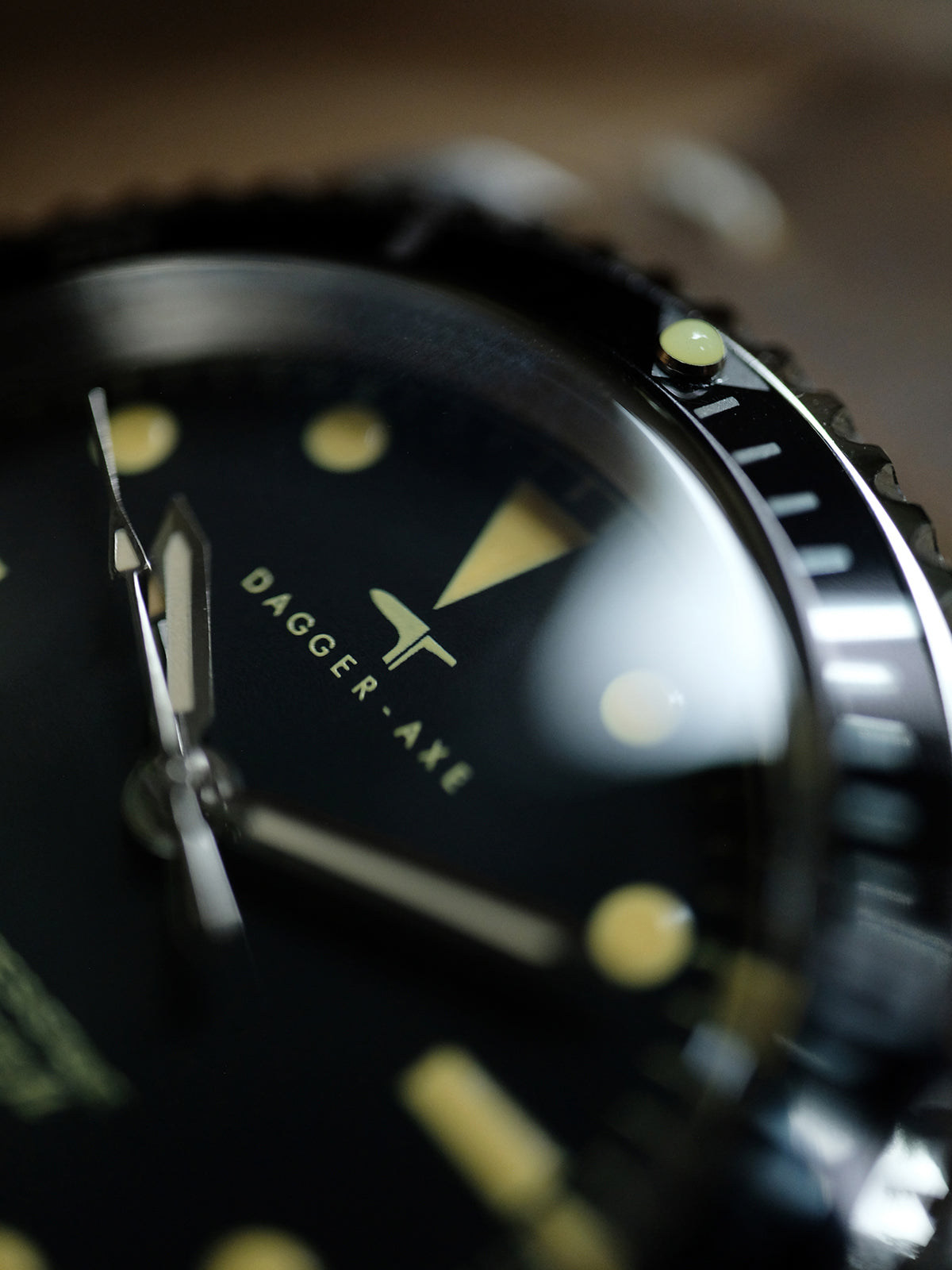 DAGGER-AXE watch 1950S water ghost genuine leather waterproof retro mechanical watch diving watch vintage