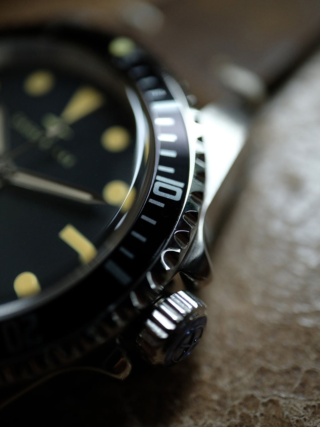 DAGGER-AXE watch 1950S water ghost genuine leather waterproof retro mechanical watch diving watch vintage