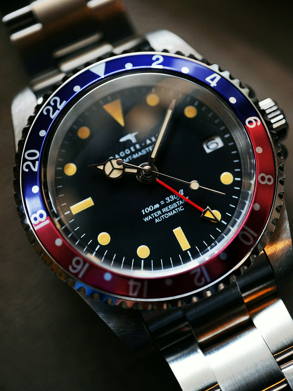 DAGGER-AXE watch retro mechanical diving watch Pepsi ring vintage day tide wear tide watch