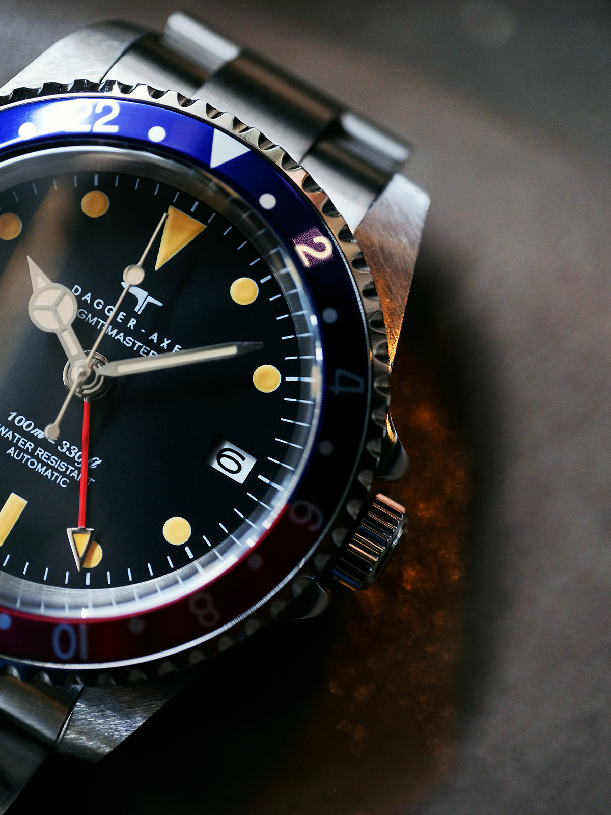 DAGGER-AXE watch retro mechanical diving watch Pepsi ring vintage day tide wear tide watch