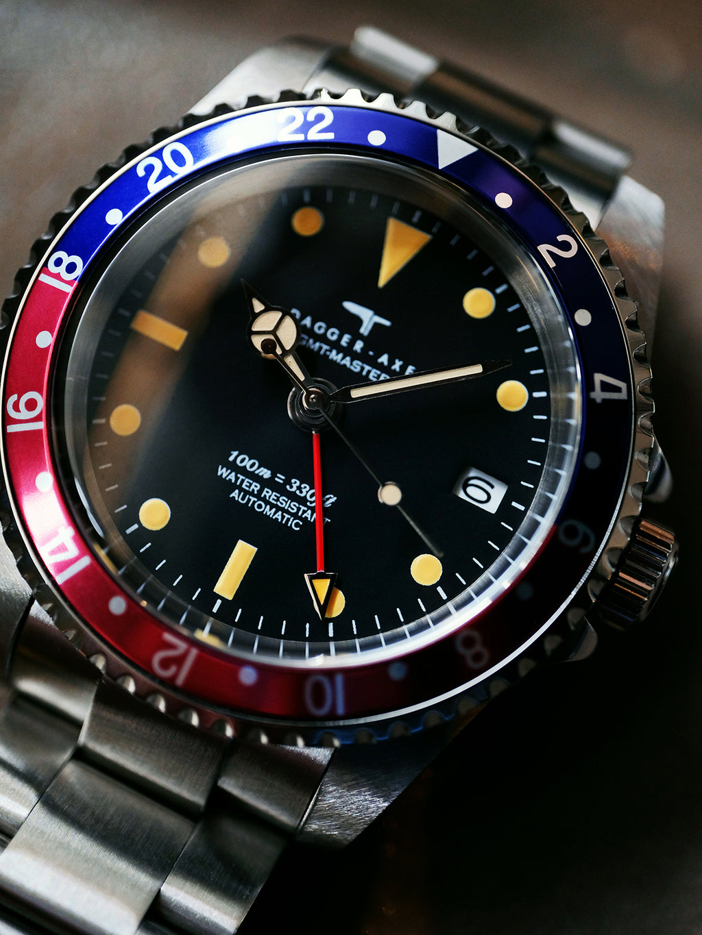 DAGGER-AXE watch retro mechanical diving watch Pepsi ring vintage day tide wear tide watch
