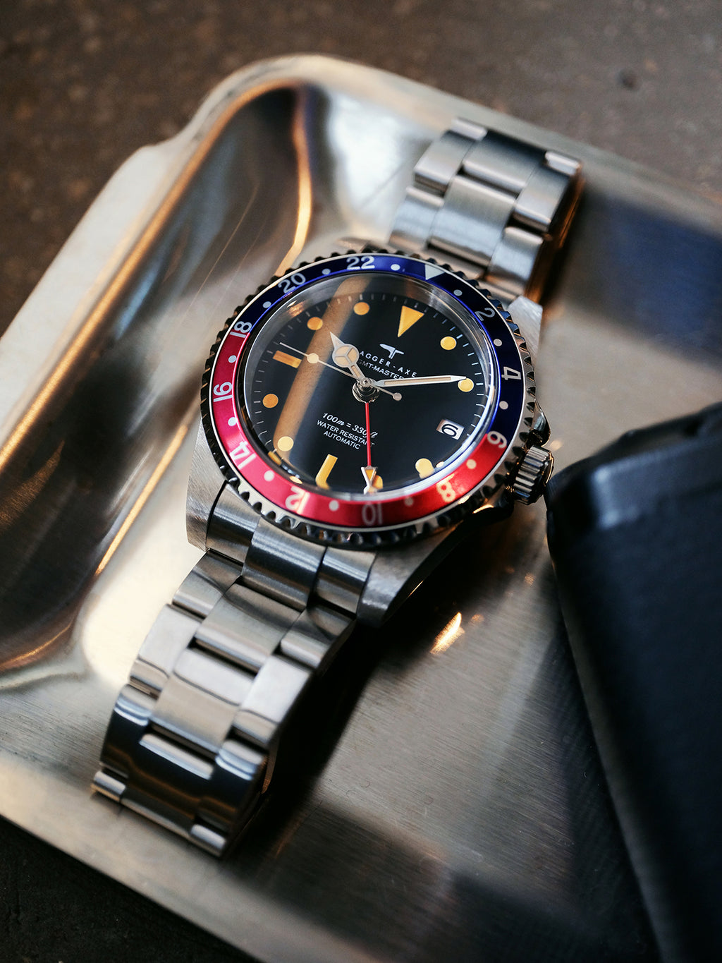 DAGGER-AXE watch retro mechanical diving watch Pepsi ring vintage day tide wear tide watch