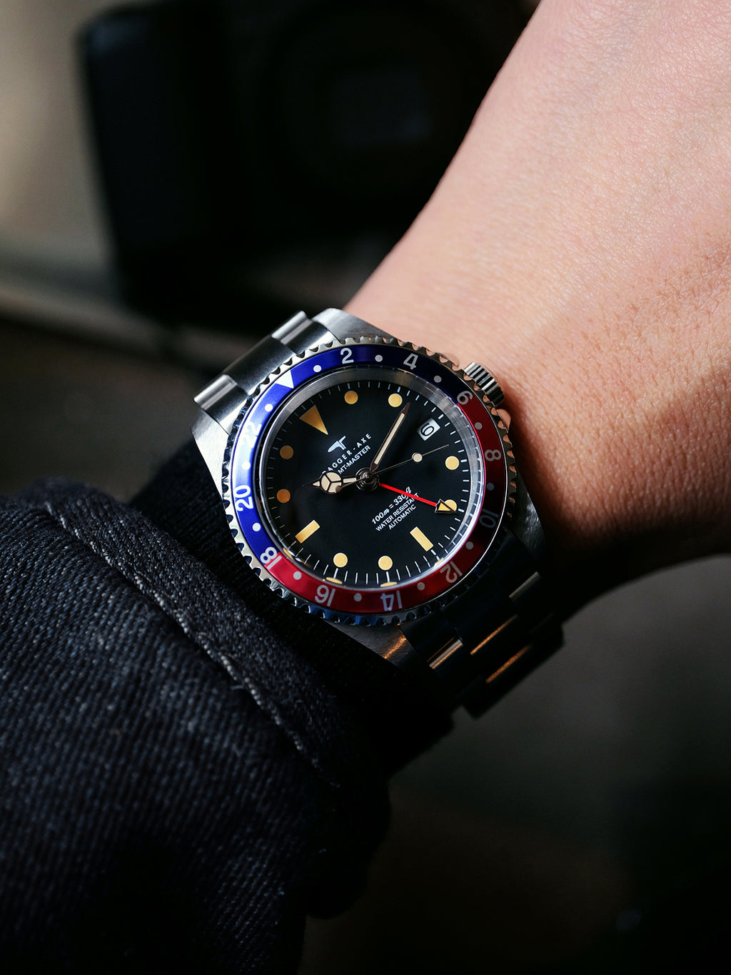 DAGGER-AXE watch retro mechanical diving watch Pepsi ring vintage day tide wear tide watch