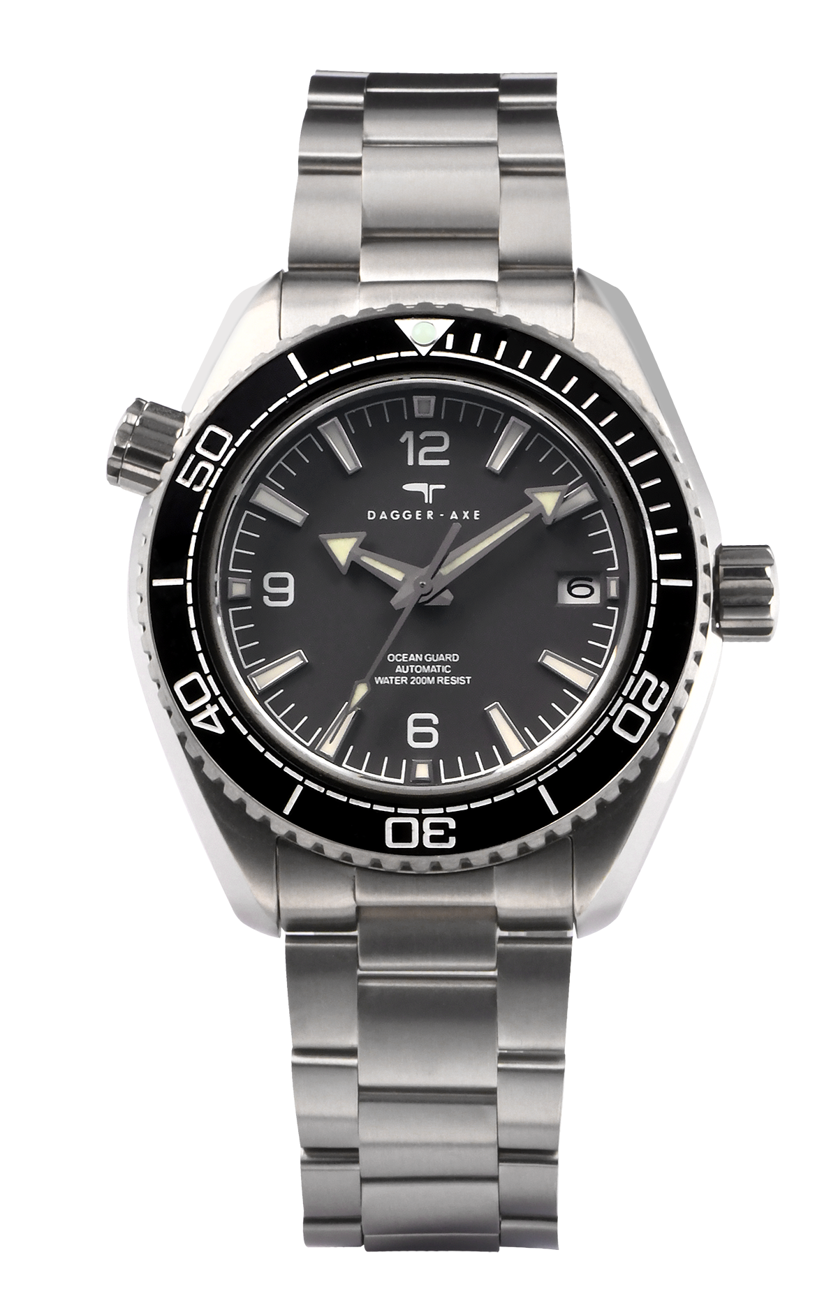 Dagger-axe Men's Diving Watch Titanium Seahorse Grey Disc Sapphire Mechanical Vintage Watch