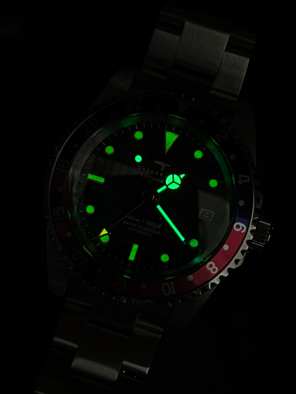 DAGGER-AXE watch retro mechanical diving watch Pepsi ring vintage day tide wear tide watch