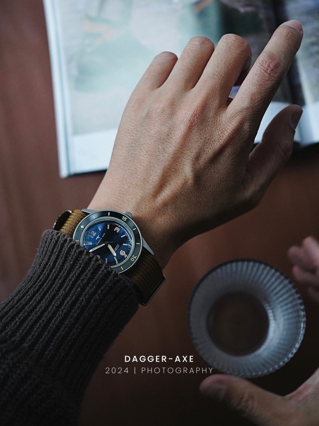 DAGGER-AXE Watch Vintage Fathom Series DG-O03 Diving Watch Men's Watch Mechanical Watch Gift