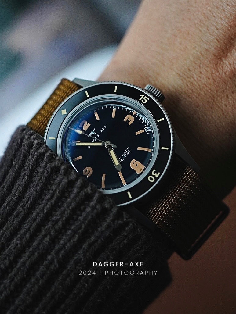 DAGGER-AXE Watch Vintage Fathom Series DG-O03 Diving Watch Men's Watch Mechanical Watch Gift