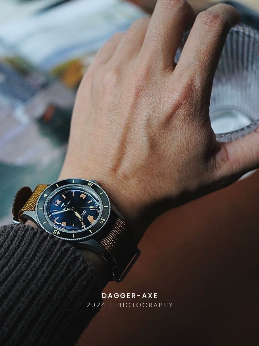 DAGGER-AXE Watch Vintage Fathom Series DG-O03 Diving Watch Men's Watch Mechanical Watch Gift
