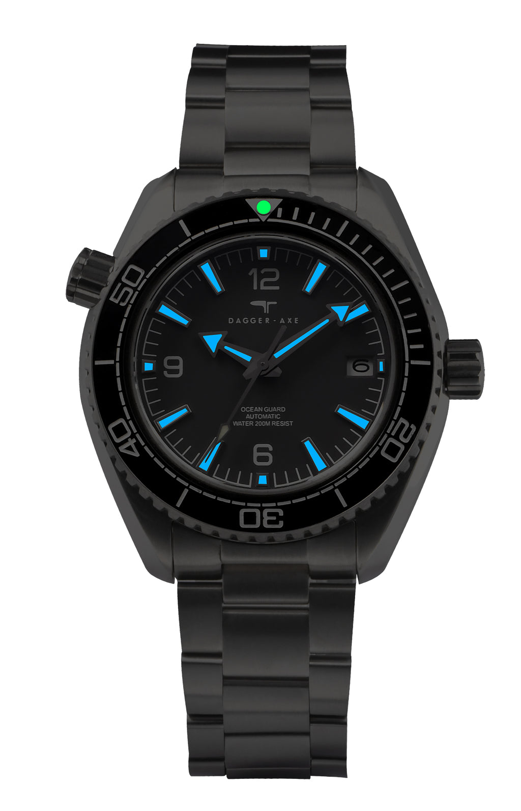 Dagger-axe Men's Diving Watch Titanium Seahorse Grey Disc Sapphire Mechanical Vintage Watch