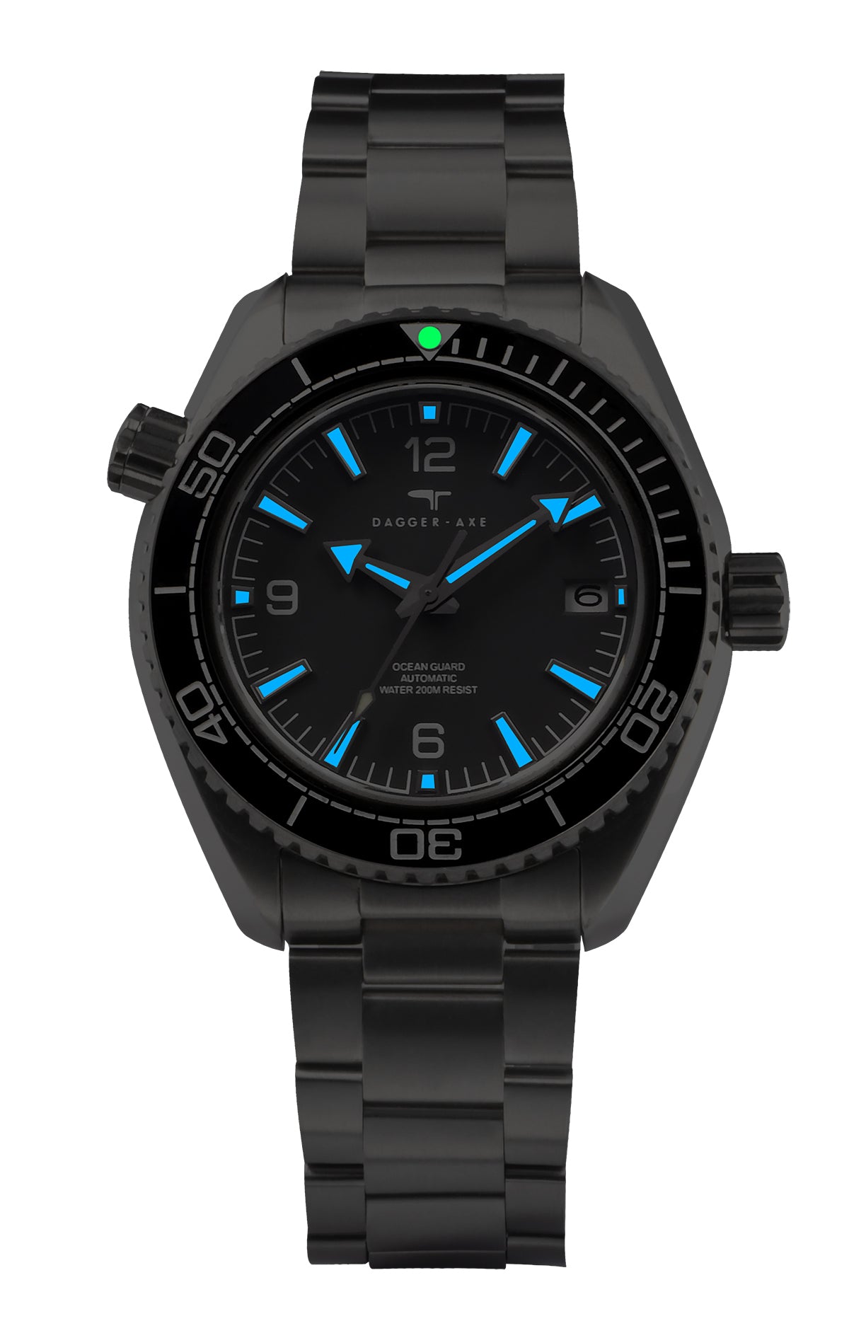Dagger-axe Men's Diving Watch Titanium Seahorse Grey Disc Sapphire Mechanical Vintage Watch